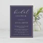 Invitation Script moderne Marine Blue Bridal Showeuse Invitat (Debout devant)