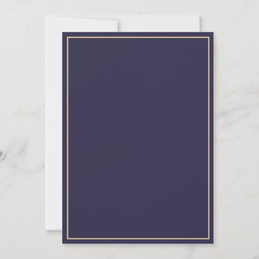 Invitation Script moderne Marine Blue Bridal Showeuse Invitat (Dos)