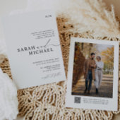 Invitation Script moderne minimal élégant Mariage de code QR