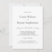 Invitation Script moderne minimaliste Mariage noir et blanc (Devant)