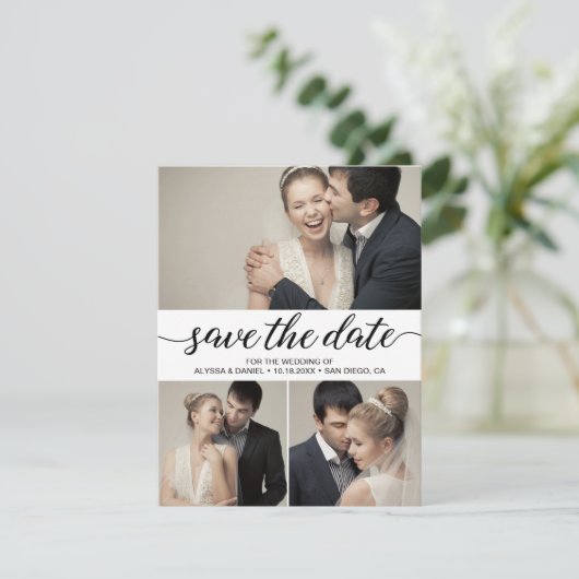 Invitation Script moderne Multi Photos Mariage numérique (Debout devant)