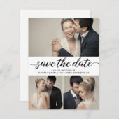 Invitation Script moderne Multi Photos Mariage numérique (Devant / Derrière)