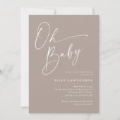 Invitation Script moderne Neutral Oh Baby shower (Devant)