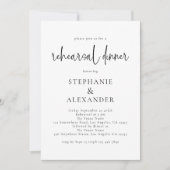 Invitation Script moderne N'Importe Quel Dîner De Répétition  (Devant)