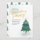 Invitation Script moderne Noël Tree Party (Devant / Derrière)