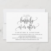 Invitation Script moderne, Noir, Elopement Mariage (Devant)