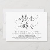 Invitation Script moderne, Noir, Elopement Mariage (Devant)