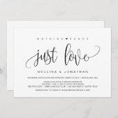 Invitation Script Moderne, Noir, Fuite de Mariage (Devant / Derrière)