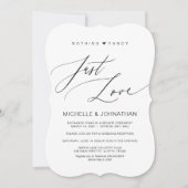 Invitation Script moderne, noir, réception de mariage en fuit (Devant)