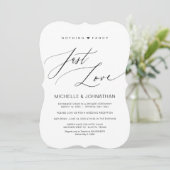 Invitation Script Moderne, Noir, Réception de Mariage Intime (Debout devant)