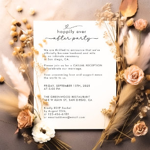 Invitation Script Moderne Nous Avons Elopé Photo Mariage Réce