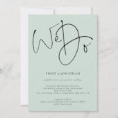 Invitation Script moderne Nous faisons Mint QR Code Mariage (Devant)