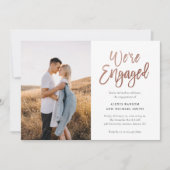 Invitation Script moderne Nous sommes engagés Photo Engagemen (Devant)