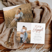 Invitation Script moderne Nous sommes engagés Photo Engagemen