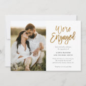 Invitation Script moderne Nous sommes engagés Photo Engagemen (Devant)