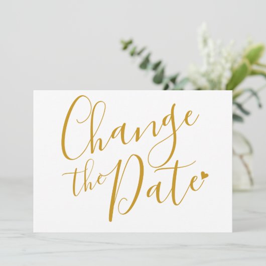 Invitation Script moderne Or Modifier la date Nouveau plan (Debout devant)