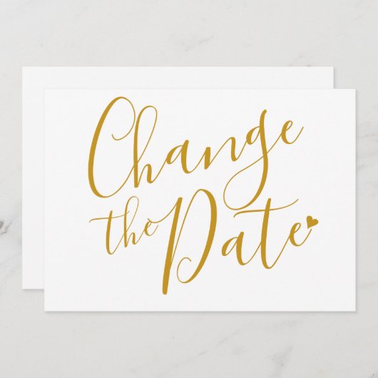 Invitation Script moderne Or Modifier la date Nouveau plan (Devant / Derrière)