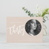 Invitation Script moderne Photo 30e anniversaire Champagne (Debout devant)