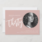Invitation Script moderne Photo 30e anniversaire fête Dusty r (Devant)