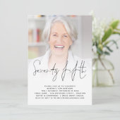 Invitation Script moderne Photo 75e anniversaire de fête Invi (Debout devant)