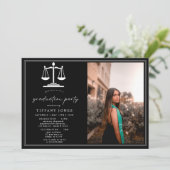Invitation Script moderne Photo Law School Graduation Party (Debout devant)