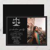 Invitation Script moderne Photo Law School Graduation Party (Devant / Derrière)