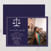 Invitation Script moderne Photo Law School Graduation Party (Devant / Derrière)