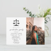 Invitation Script moderne Photo Law School Graduation Party (Debout devant)
