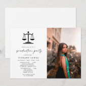 Invitation Script moderne Photo Law School Graduation Party (Devant / Derrière)