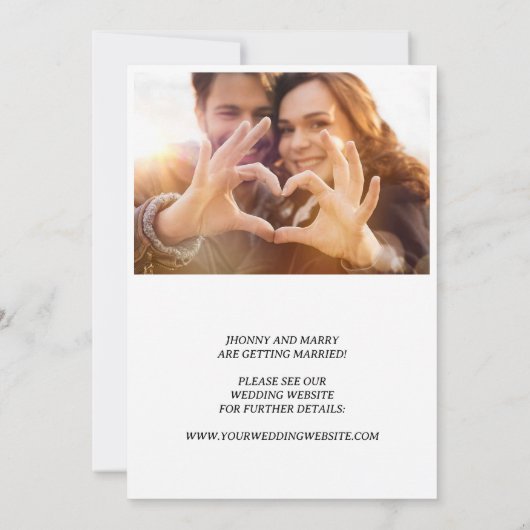 Invitation Script Moderne Photo Personnalisée Enregistrer Les (Dos)