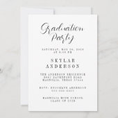 Invitation Script Moderne Photo Senior Diplômé (Dos)