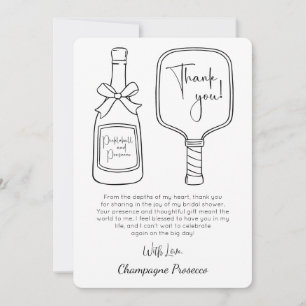 Invitation Script moderne Pickleball & Prosecco Fête des mari