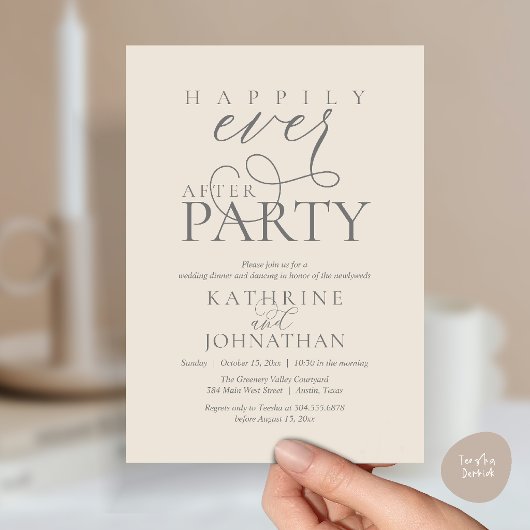 Invitation Script Moderne pour une Fête de Mariage Intime apr
