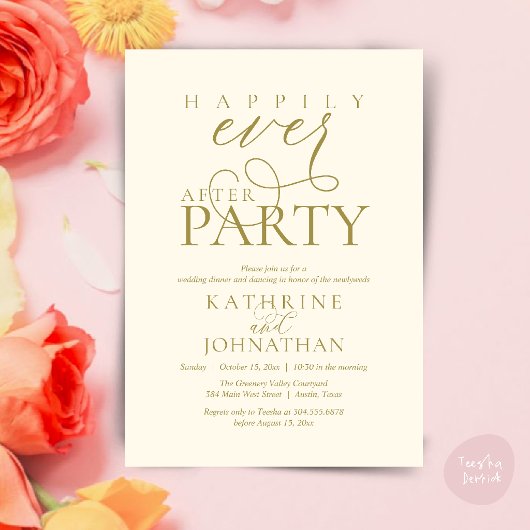 Invitation Script Moderne pour une Fête de Mariage Intime et