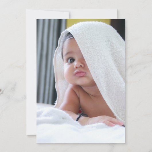 Invitation Script moderne Psaume 139 Dédication bébé photo (Dos)