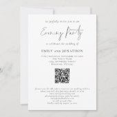 Invitation Script moderne QR Code Mariage Soirée (Devant)