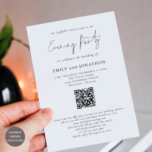 Invitation Script moderne QR Code Mariage Soirée