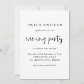 Invitation Script moderne QR Code Mariage Soirée Fête Invita (Devant)