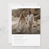 Invitation Script moderne QR Code photo mariage Enregistrer l (Devant)