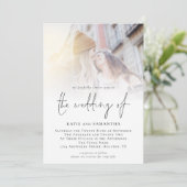 Invitation Script moderne QR Code photo Mariage lesbien (Debout devant)