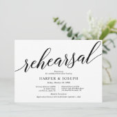 Invitation Script moderne, répétition Mariage et dîner (Debout devant)