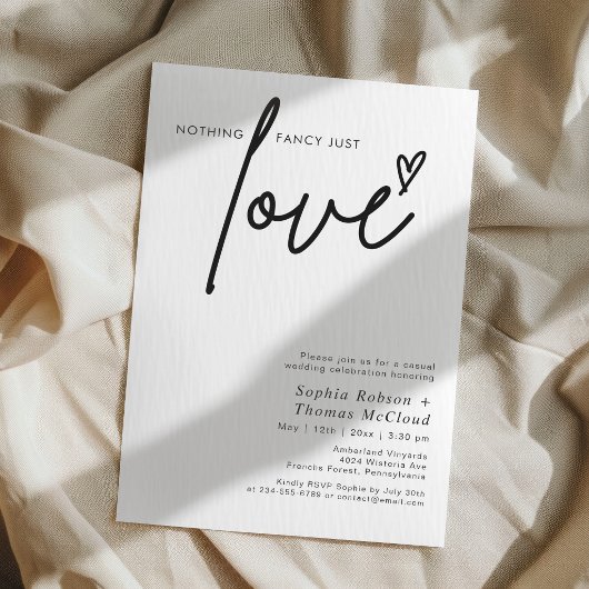 Invitation Script moderne Rien de fantaisie Juste Amour Maria