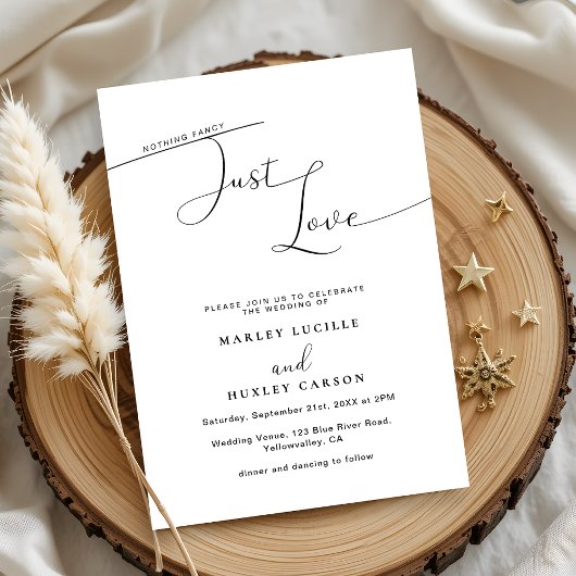 Invitation Script moderne Rien de fantaisie Juste Amour Maria