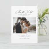 Invitation Script Moderne Romantique Photo Mariage Enregistre (Debout devant)