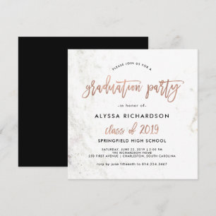 Invitation Script moderne Rose de la fête de graduation en