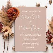 Invitation Script moderne rose vif Tout en un Mariage simple
