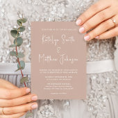 Invitation Script moderne rose vif Tout en un Mariage simple