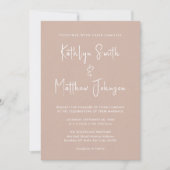 Invitation Script moderne rose vif Tout en un Mariage simple (Devant)