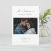 Invitation Script moderne Rustique Élégance Mariage Invite (Debout devant)