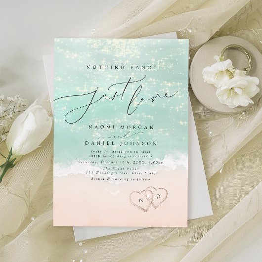 Invitation Script Moderne Sables Cœurs Rien de Fantaisiste Ju